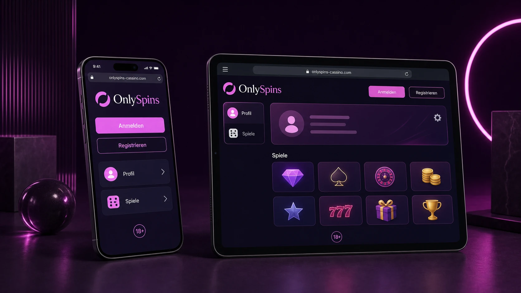 Was bietet die OnlySpins App?